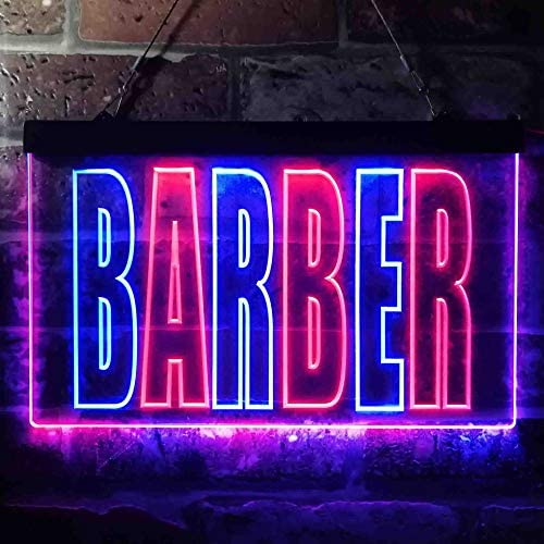 Barber Text Dual LED Neon Light Sign